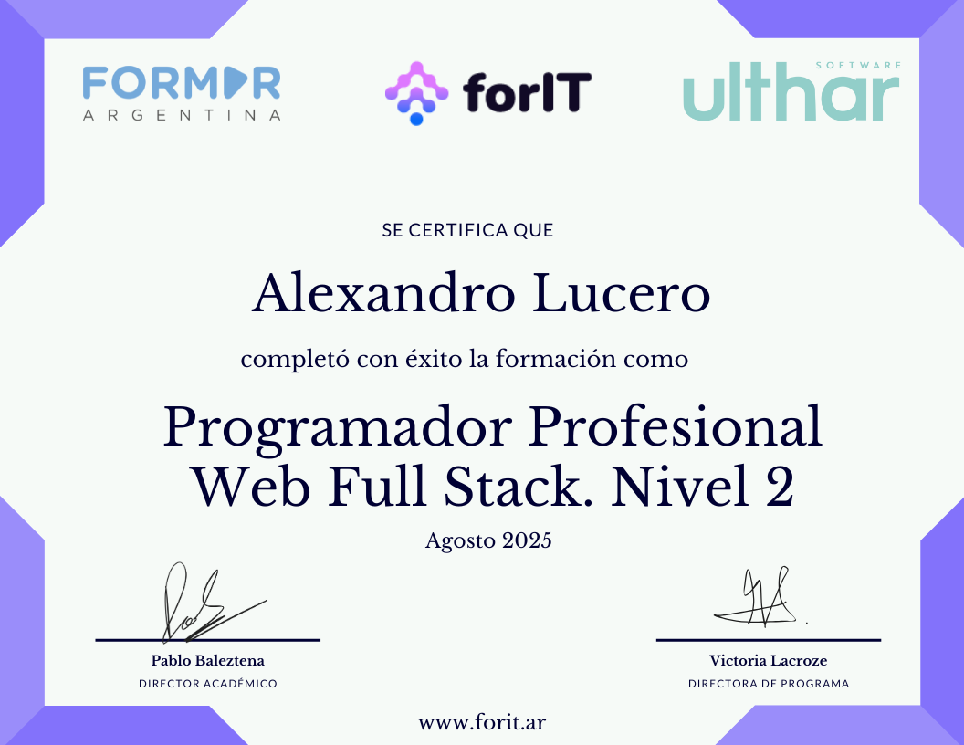 Advanced Full Stack Web Developer